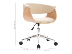Sillas de comedor giratorias 4 unidades cuero sintético crema