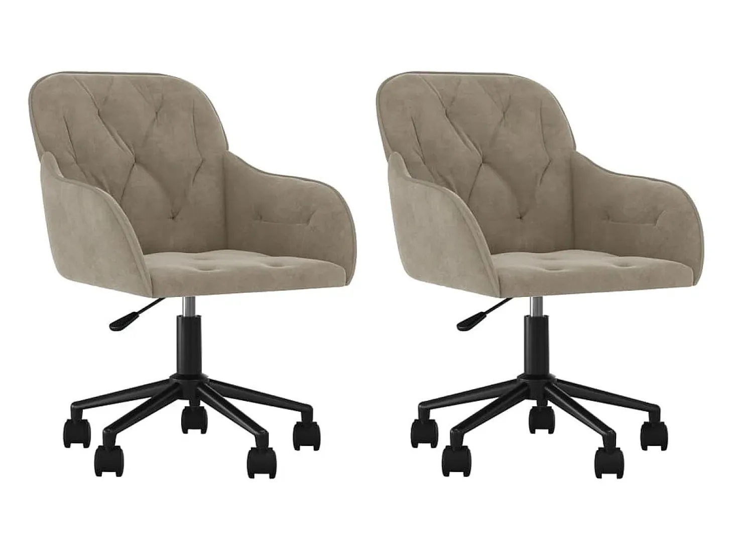 Sillas de comedor giratorias 2 unidades de terciopelo gris claro