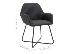 Sillas de comedor giratorias 6 unidades tela negras
