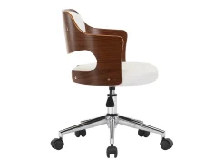 Sillas de comedor giratorias 6 uds madera curvada cuero blanco