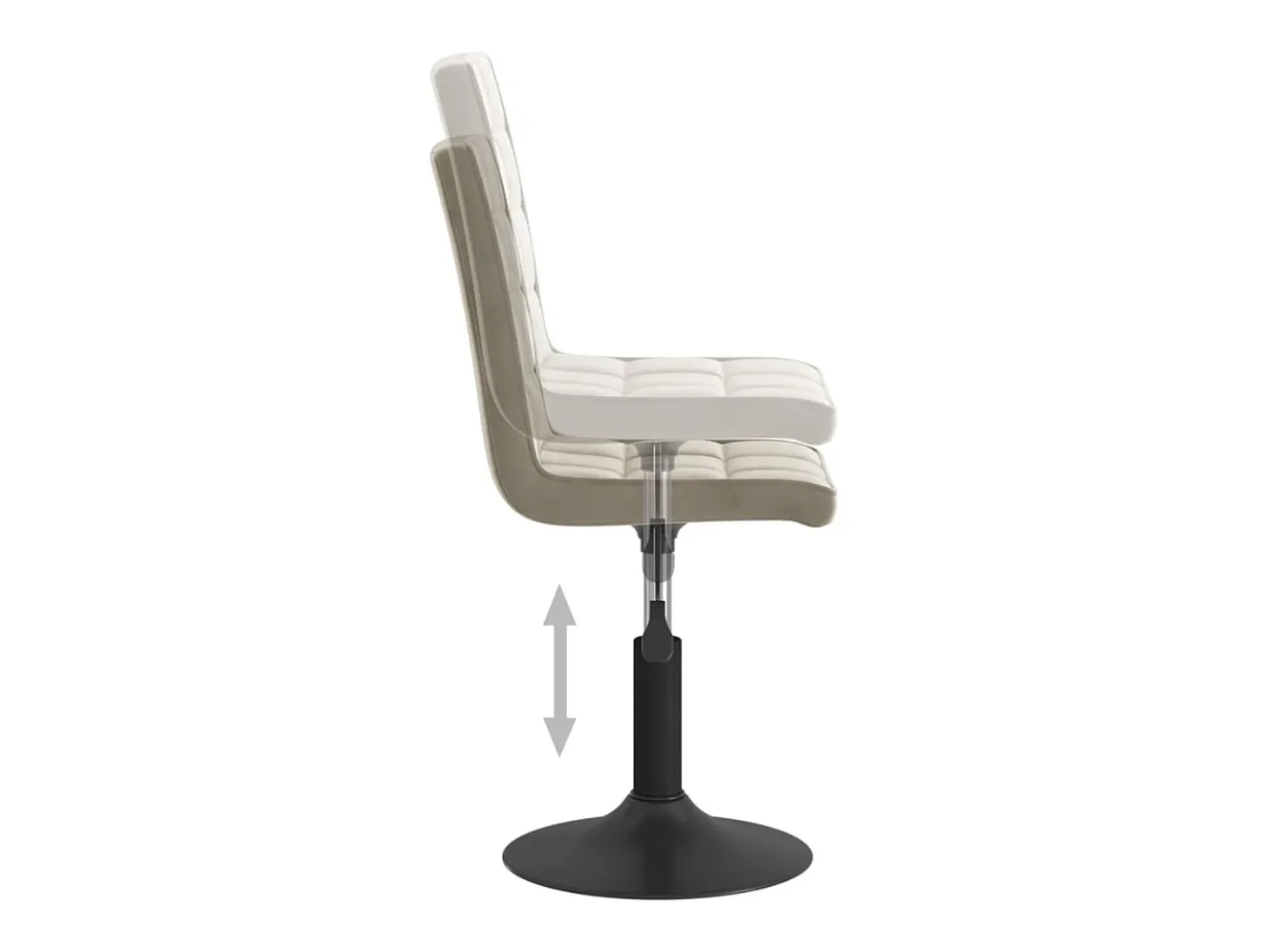 Sillas de comedor giratorias 6 unidades de terciopelo gris claro