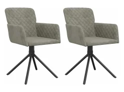 Sillas de comedor giratorias 2 unidades de terciopelo gris claro