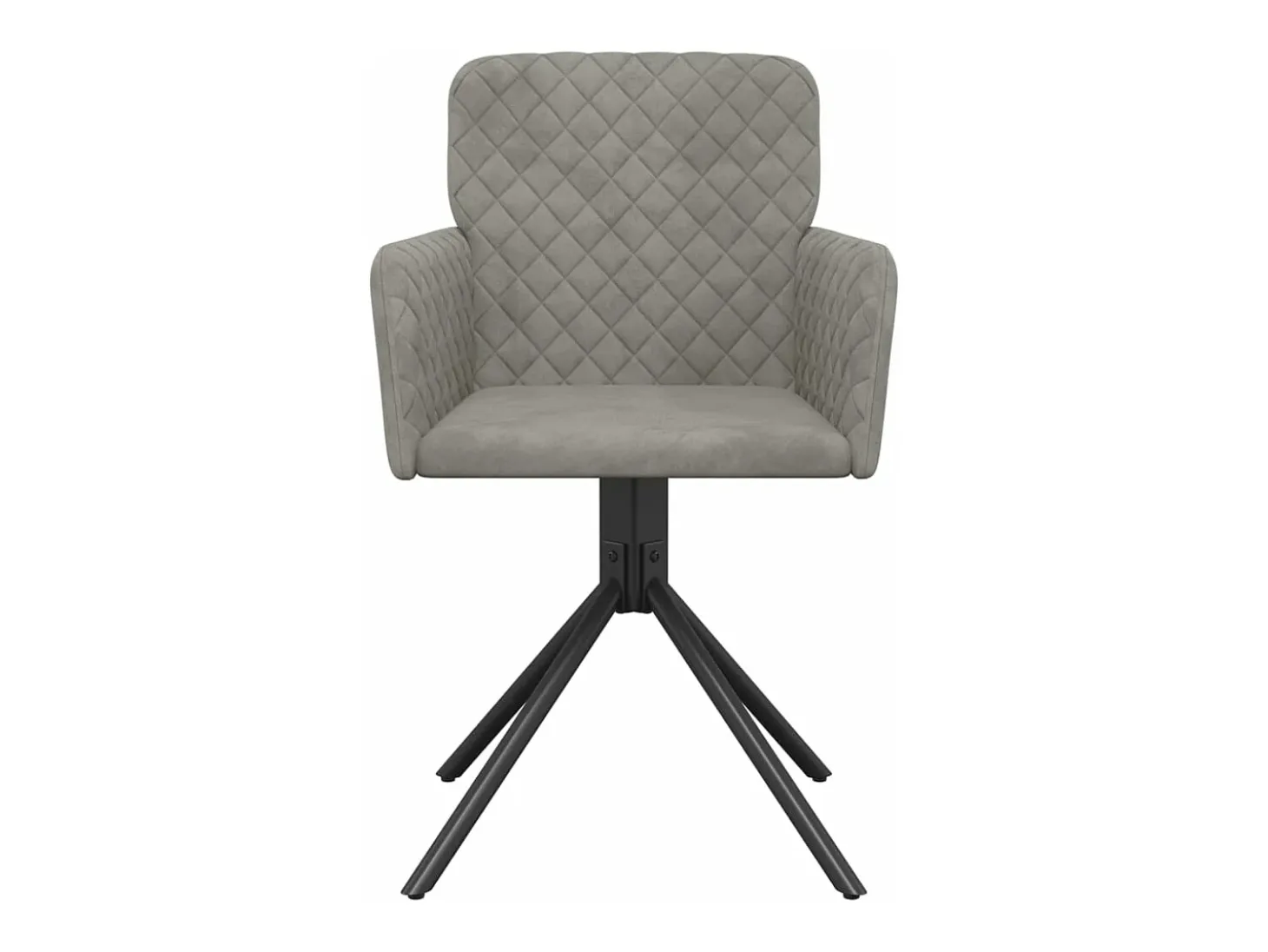 Sillas de comedor giratorias 2 unidades de terciopelo gris claro
