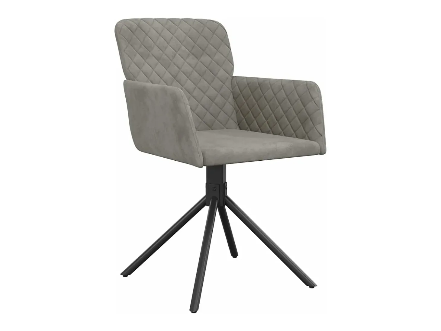 Sillas de comedor giratorias 2 unidades de terciopelo gris claro
