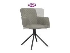 Sillas de comedor giratorias 2 unidades de terciopelo gris claro