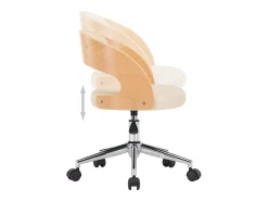 Sillas de comedor giratorias 2 unidades madera curvada cuero crema