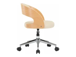 Sillas de comedor giratorias 2 unidades madera curvada cuero crema