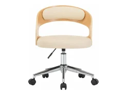 Sillas de comedor giratorias 2 unidades madera curvada cuero crema