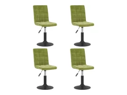 Sillas de comedor giratorias 4 unidades de terciopelo verde claro