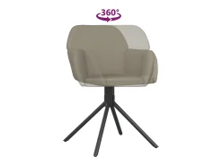 Sillas de comedor giratorias 2 unidades de terciopelo gris claro
