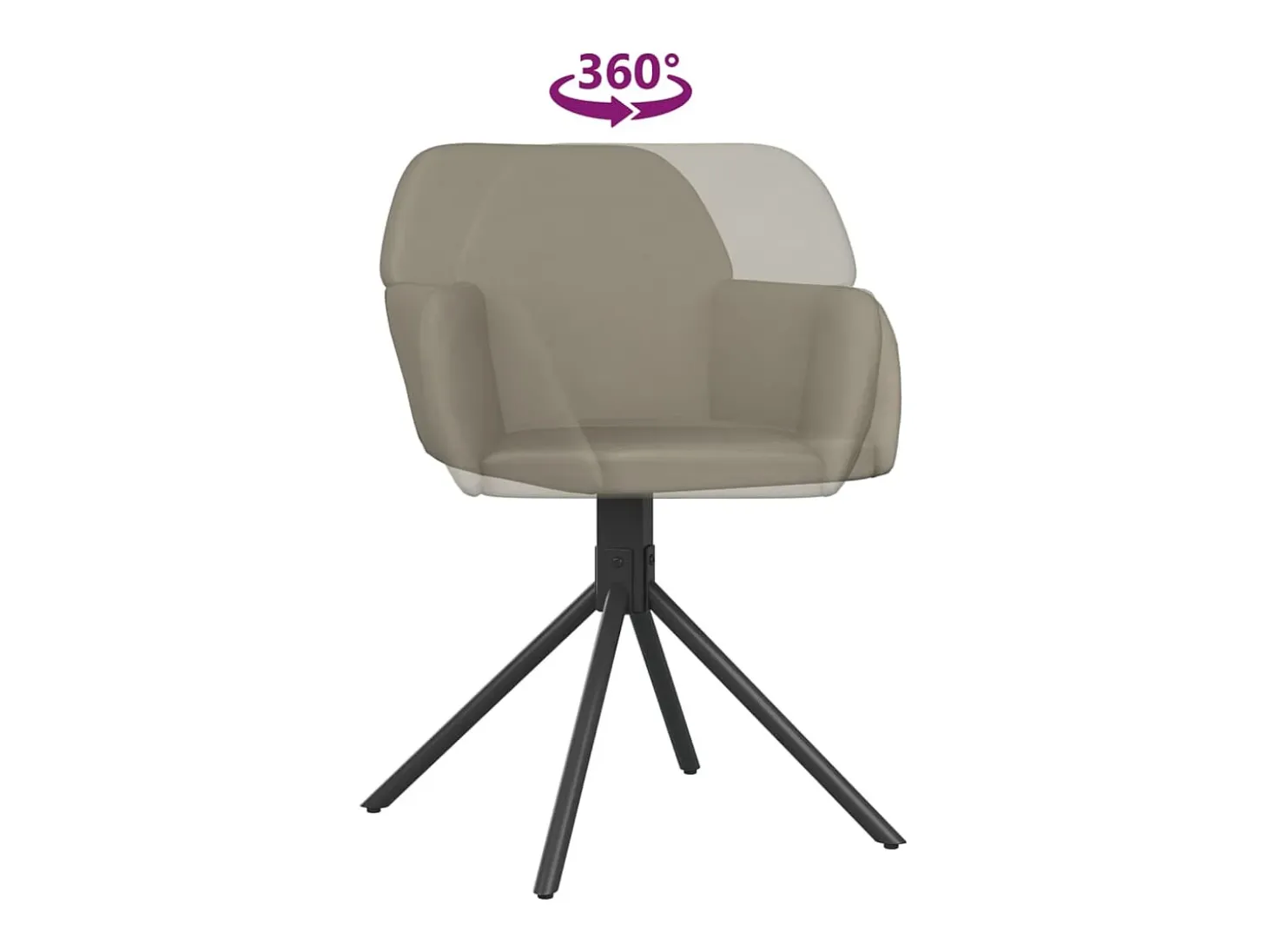 Sillas de comedor giratorias 2 unidades de terciopelo gris claro