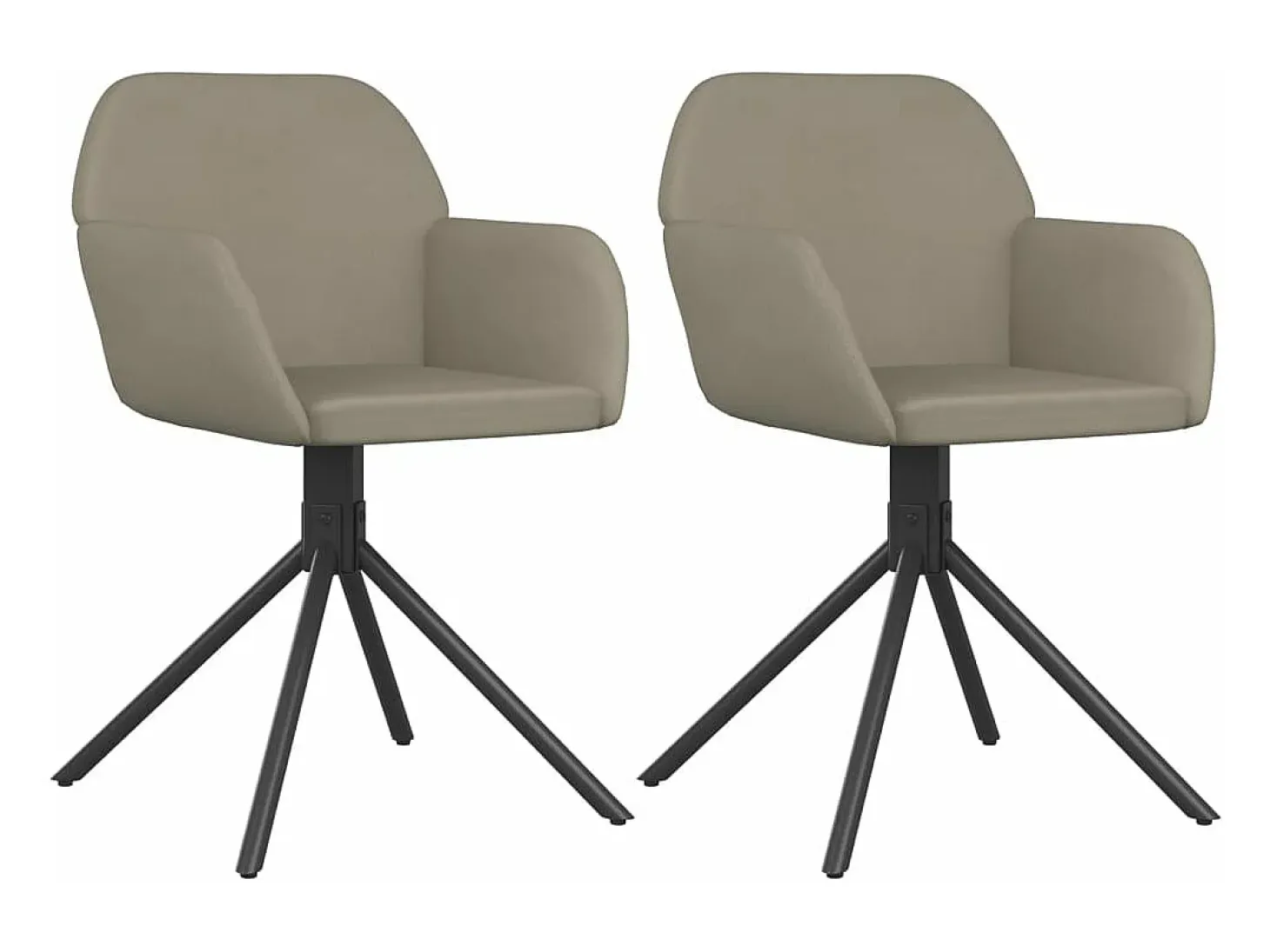 Sillas de comedor giratorias 2 unidades de terciopelo gris claro