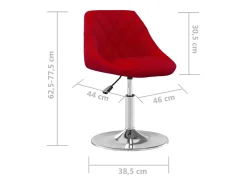 Sillas de comedor giratorias 2 unidades terciopelo rojo tinto