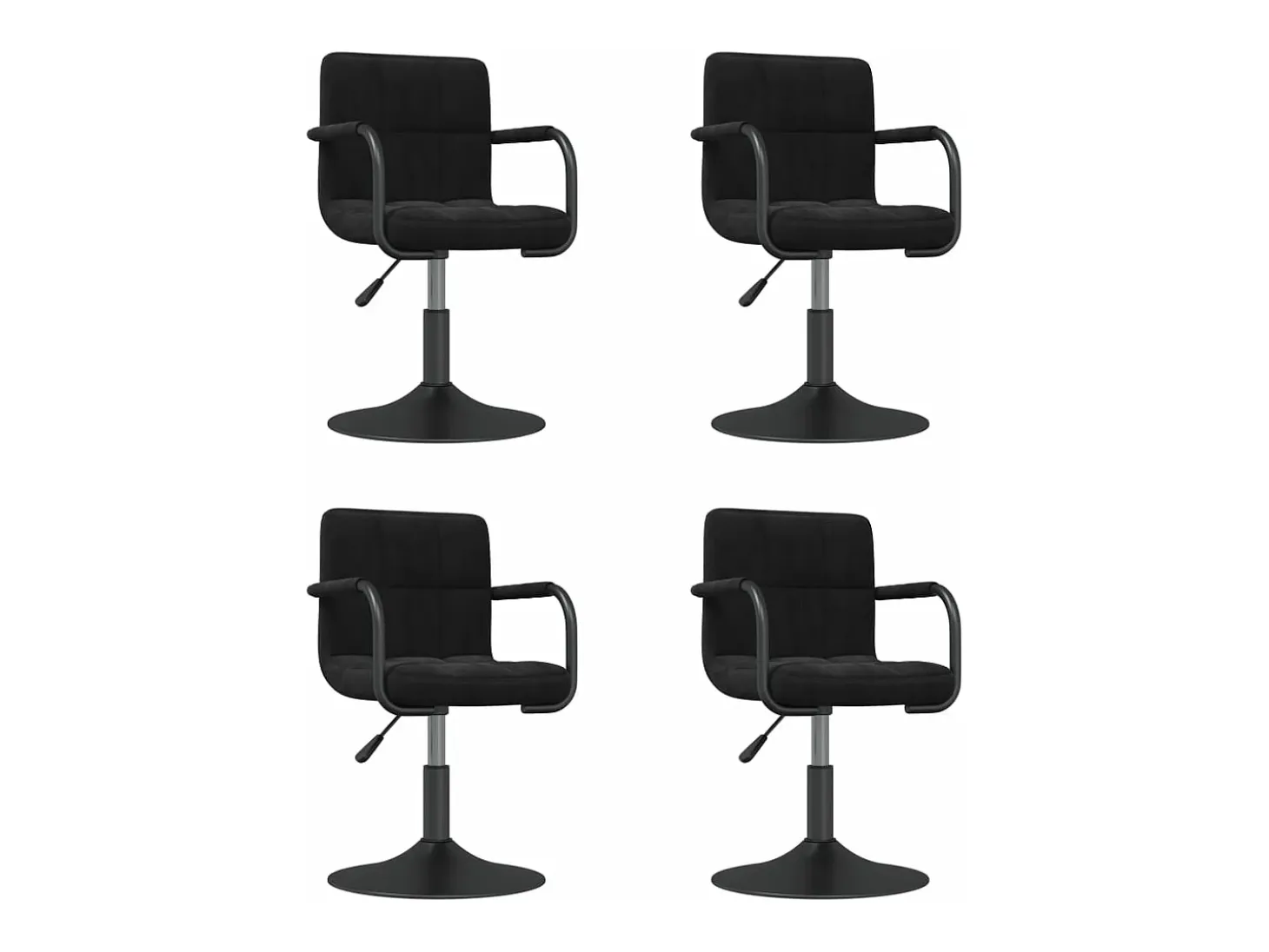 Sillas de comedor giratorias 4 unidades terciopelo negro