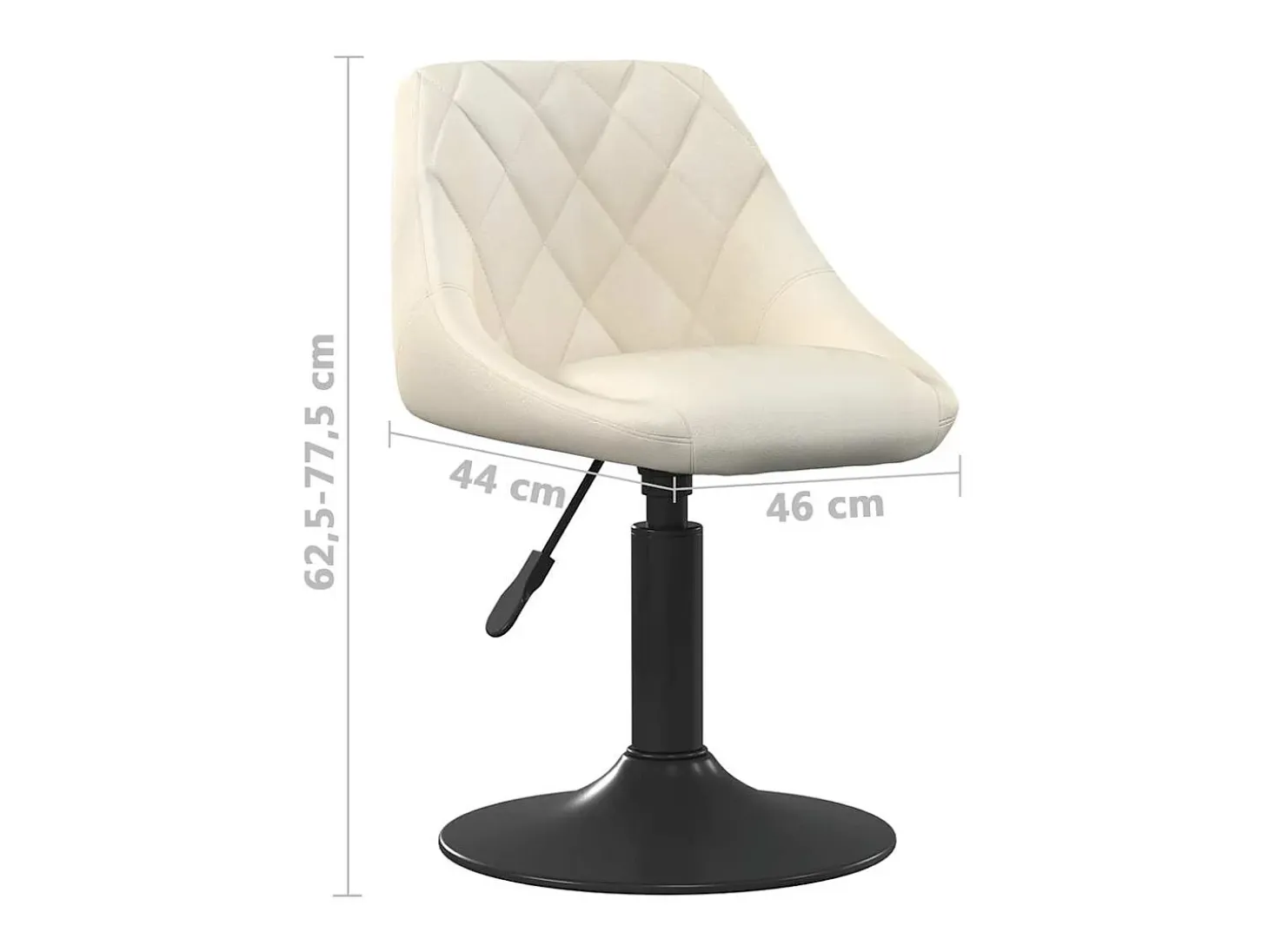 Sillas de comedor giratorias 2 unidades terciopelo crema