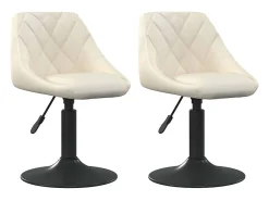 Sillas de comedor giratorias 2 unidades terciopelo crema