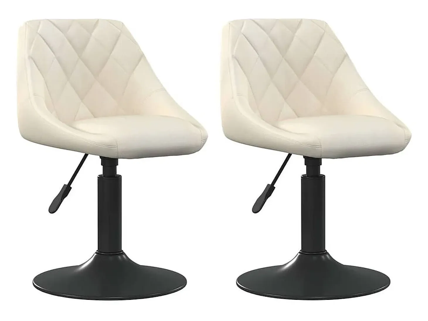 Sillas de comedor giratorias 2 unidades terciopelo crema