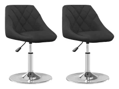 Sillas de comedor giratorias 2 unidades terciopelo negro