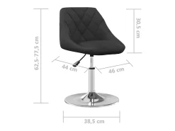 Sillas de comedor giratorias 2 unidades terciopelo negro