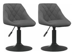 Sillas de comedor giratorias 2 unidades terciopelo gris oscuro