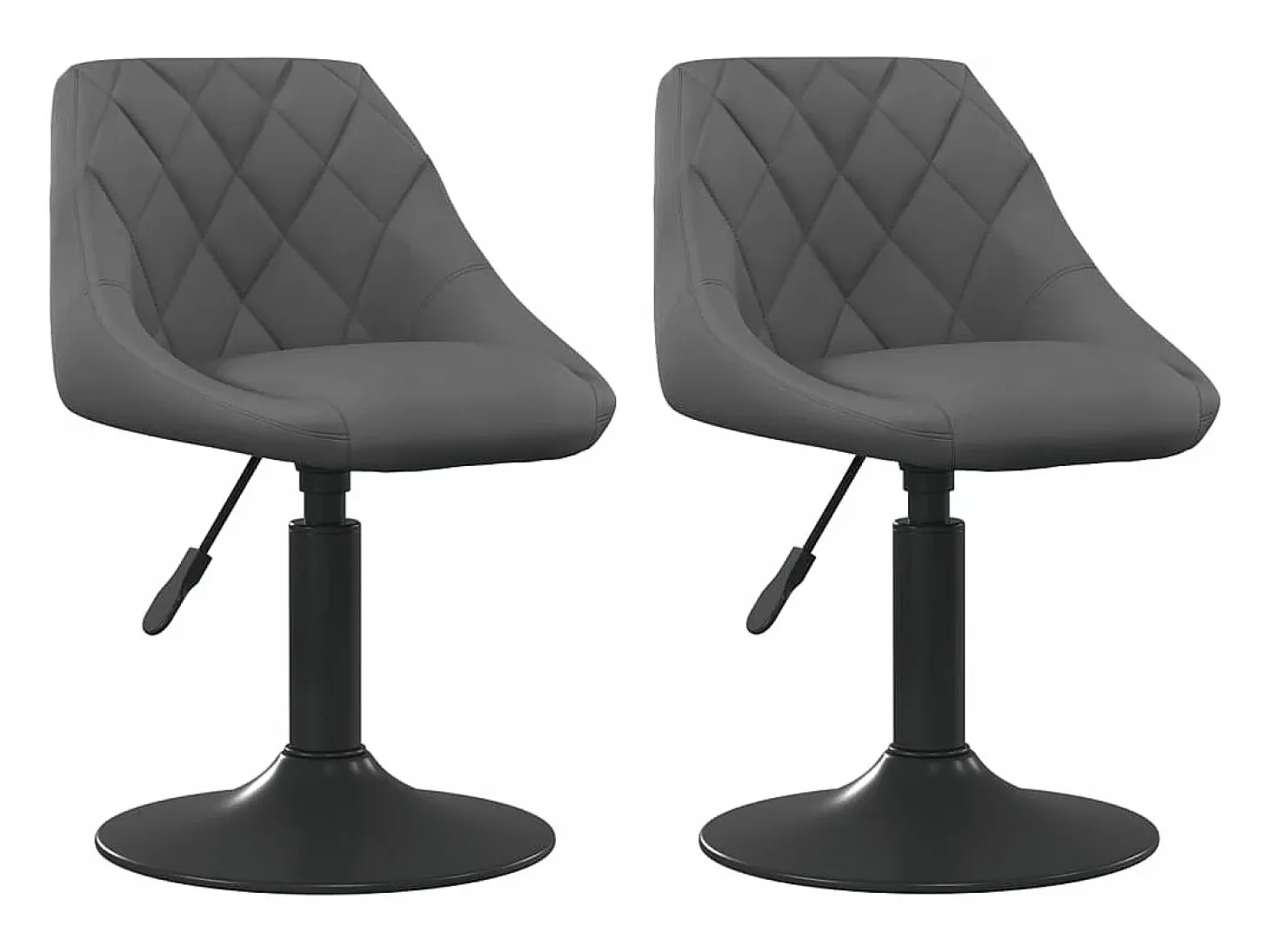 Sillas de comedor giratorias 2 unidades terciopelo gris oscuro