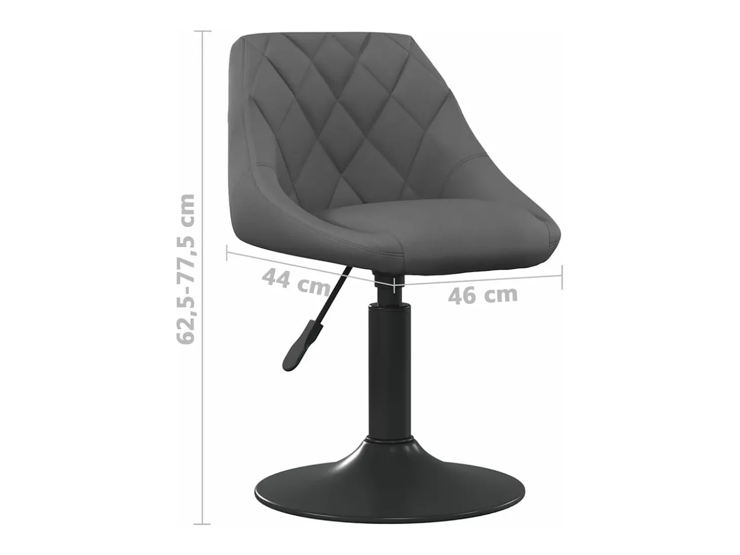 Sillas de comedor giratorias 2 unidades terciopelo gris oscuro