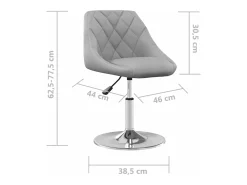Sillas de comedor giratorias 4 unidades terciopelo gris claro