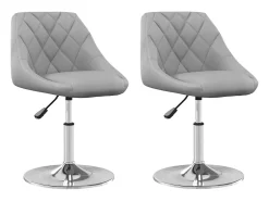 Sillas de comedor giratorias 2 uds de terciopelo gris claro