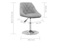 Sillas de comedor giratorias 2 uds de terciopelo gris claro