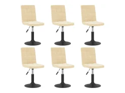 Sillas de comedor giratorias 6 unidades terciopelo crema