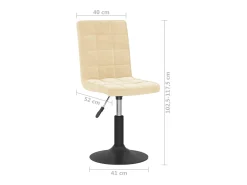 Sillas de comedor giratorias 6 unidades terciopelo crema