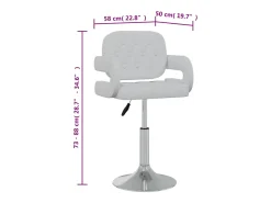 Sillas de comedor giratorias 2 unidades cuero sintético blanco