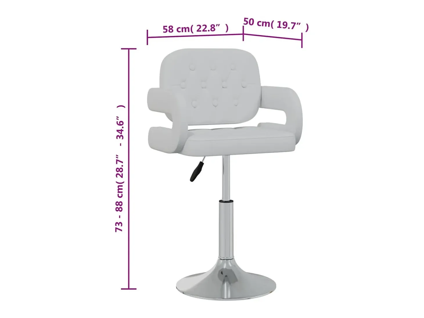 Sillas de comedor giratorias 2 unidades cuero sintético blanco