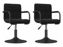 Sillas de comedor giratorias 2 unidades terciopelo negro