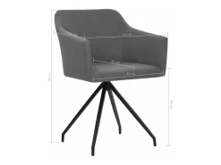 Sillas de comedor giratorias 2 unidades tela gris claro