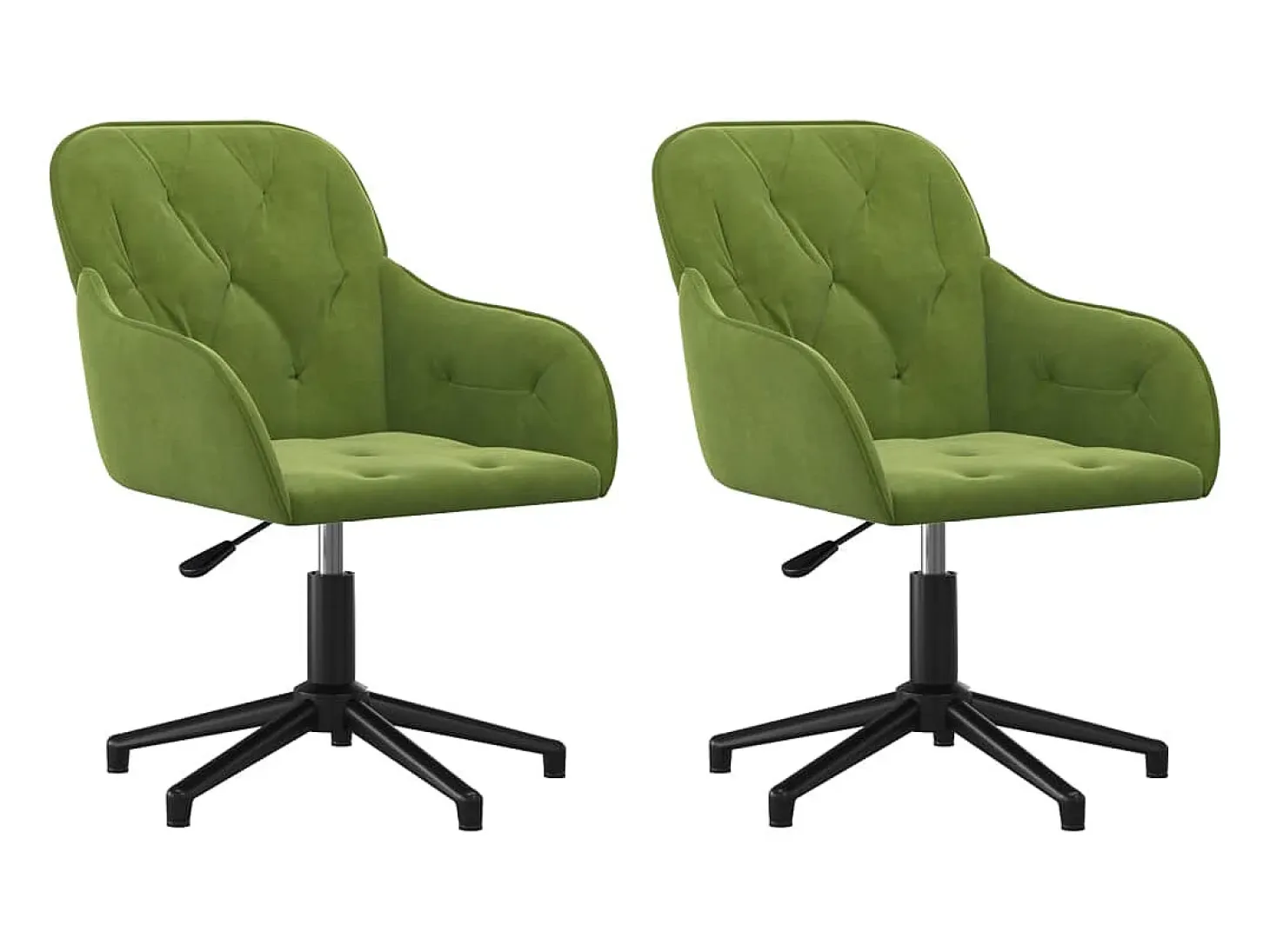 Sillas de comedor giratorias 2 unidades terciopelo verde claro