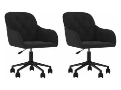 Sillas de comedor giratorias 2 unidades terciopelo negro