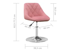 Sillas de comedor giratorias 4 unidades de terciopelo rosa