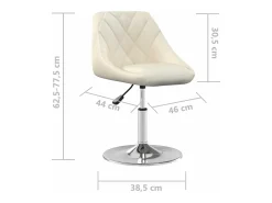 Sillas de comedor giratorias 4 unidades terciopelo color crema