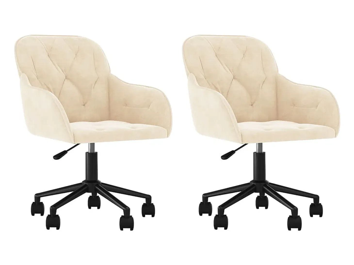 Sillas de comedor giratorias 2 unidades terciopelo crema
