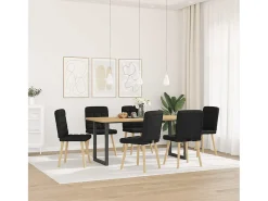 Sillas de comedor giratorias 6 unidades tela negras