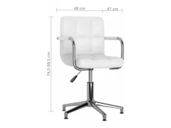 Sillas de comedor giratorias 2 unidades cuero sintético blanco