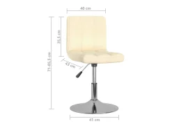 Sillas de comedor giratorias 6 unidades tela crema