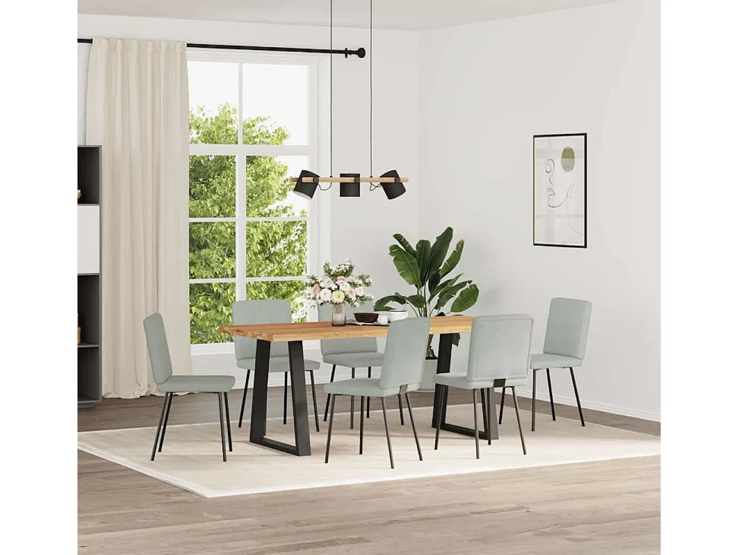 Sillas de comedor giratorias 6 unidades terciopelo gris claro