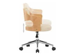Sillas de comedor giratorias 4 unidades madera curvada cuero crema