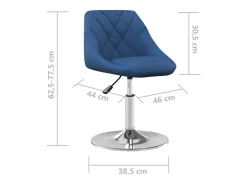 Sillas de comedor giratorias 4 unidades terciopelo azul
