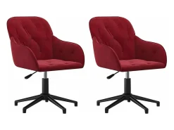 Sillas de comedor giratorias 2 unidades terciopelo rojo tinto