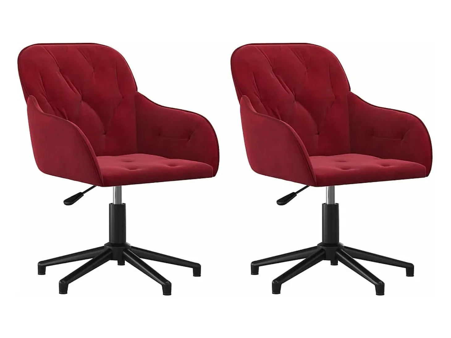 Sillas de comedor giratorias 2 unidades terciopelo rojo tinto