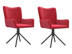Sillas de comedor giratorias 2 unidades terciopelo rojo tinto