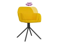 Sillas de comedor giratorias 2 unidades terciopelo amarillo